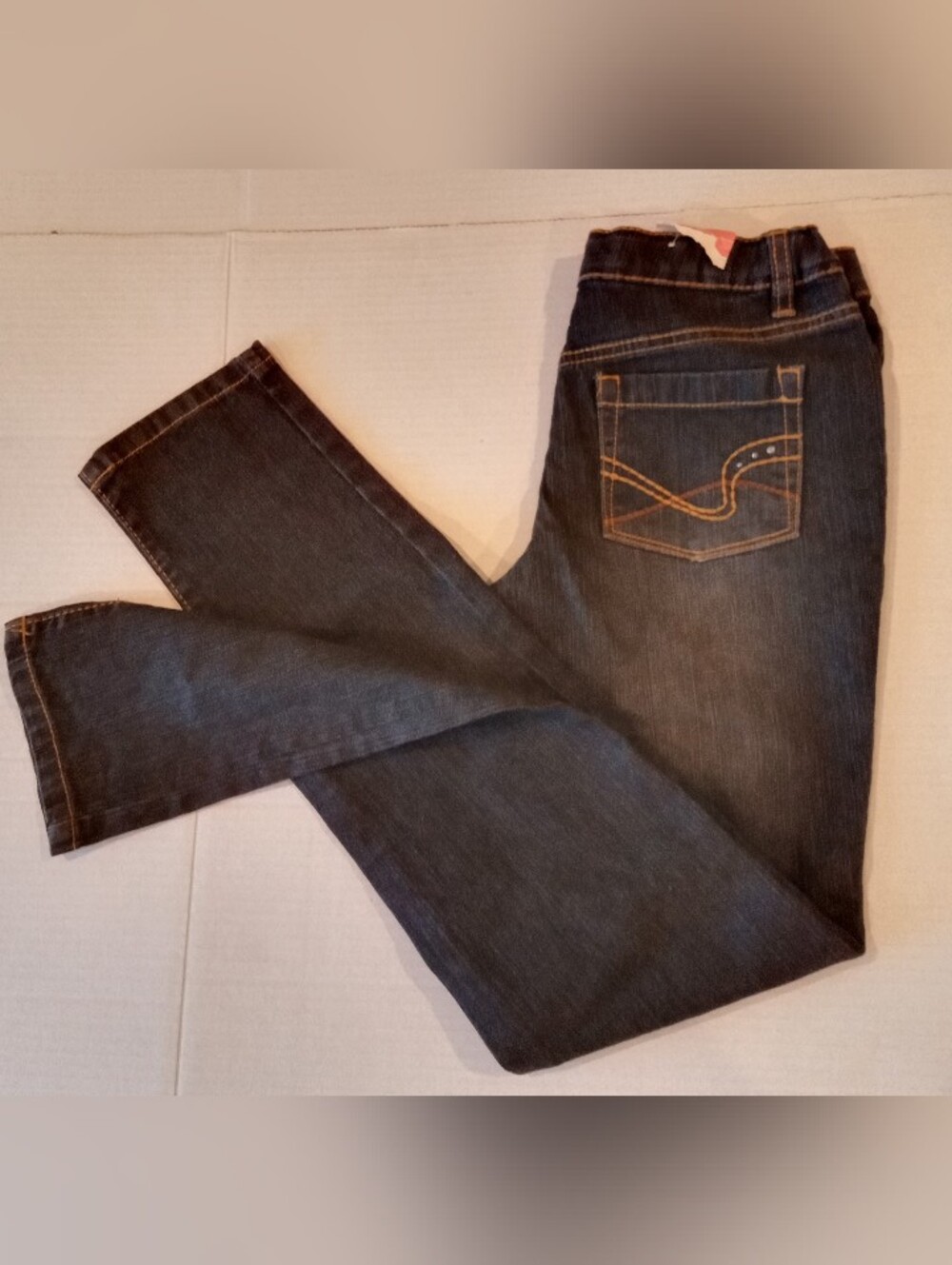 Sonoma Dark Wash Jeans with Contrast Pocket Stitching Girls Size 14 Slim NWT